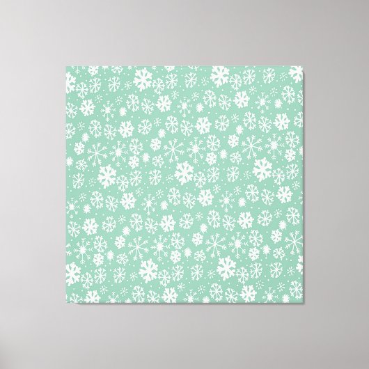 Handtekening Snowflake Snowstorm met groene Sherbe Canvas Afdruk (Voorkant)