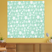 Handtekening Snowflake Snowstorm met groene Sherbe Canvas Afdruk (Insitu (Woonkamer))