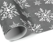 Handtekening Snowflakes Chalkboard Holiday Cadeaupapier (Rol Hoek)