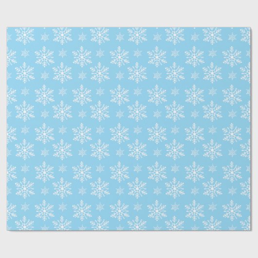 Handtekening Snowflakes Light Blue Holiday Cadeaupapier (Vlak)