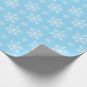 Handtekening Snowflakes Light Blue Holiday Cadeaupapier (Hoek)