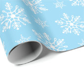 Handtekening Snowflakes Light Blue Holiday Cadeaupapier (Rol Hoek)