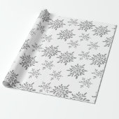 Handtekening Snowflakes Silver Glitter Holiday Cadeaupapier (Uitgerold)