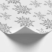 Handtekening Snowflakes Silver Glitter Holiday Cadeaupapier (Hoek)