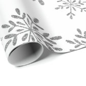 Handtekening Snowflakes Silver Glitter Holiday Cadeaupapier (Rol Hoek)