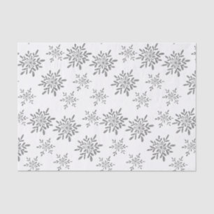 Handtekening Snowflakes Silver Glitter Holiday Tissuepapier
