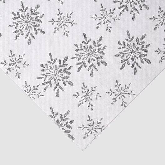 Handtekening Snowflakes Silver Glitter Holiday Tissuepapier (Detail)