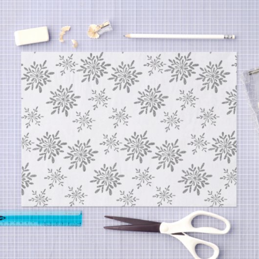Handtekening Snowflakes Silver Glitter Holiday Tissuepapier (Craft)