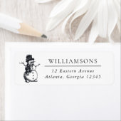 Handtekening Snowman Holiday Return Address Etiket (Insitu)