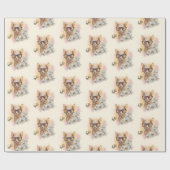 Handtekening Sphynx-kat met bloemen Cadeaupapier (Vlak)