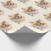 Handtekening Sphynx-kat met bloemen Cadeaupapier (Hoek)