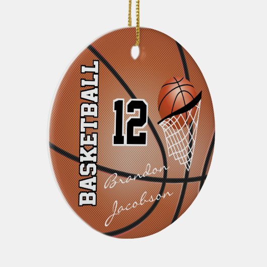 Handtekening Star Basketball Player Keramisch Ornament (Rechts)