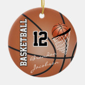 Handtekening Star Basketball Player Keramisch Ornament (Voorkant)