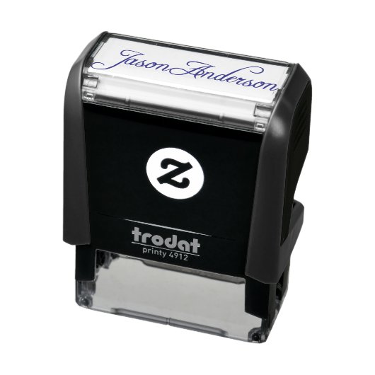 Handtekening Stempel | Zelfinktend, Op Maat, Blauw (Product)