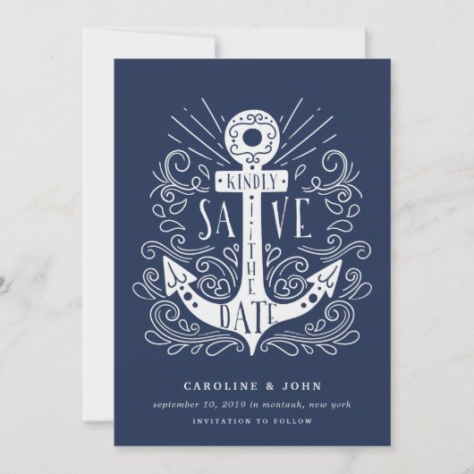 Handtekening Tekenen Anker opslaan Datum Kaart (Voorkant)