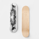 Handtekening tekening Illustratie schedel en vierk Persoonlijk Skateboard (Voorkant)