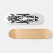 Handtekening tekening Illustratie schedel en vierk Persoonlijk Skateboard (Horizontaal)