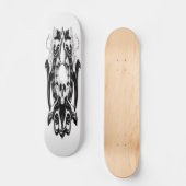 Handtekening tekening Illustratie schedel en vierk Persoonlijk Skateboard (Voorkant)