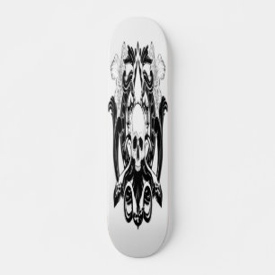 Handtekening tekening Illustratie schedel en vierk Persoonlijk Skateboard