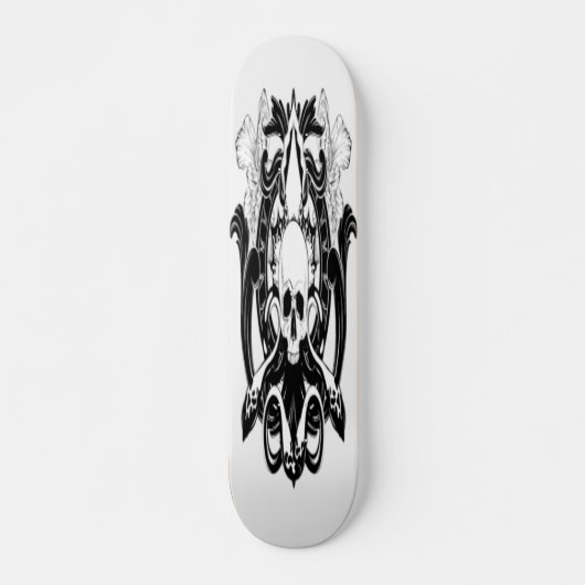 Handtekening tekening Illustratie schedel en vierk Persoonlijk Skateboard (Voorkant)