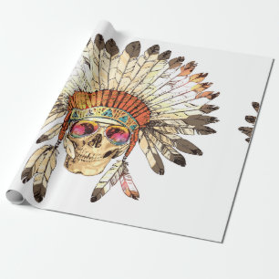 Handtekening Tekenkleur Inative American Indian He Cadeaupapier