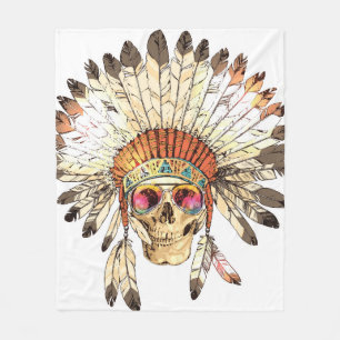 Handtekening Tekenkleur Inative American Indian He Fleece Deken