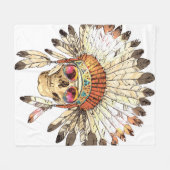 Handtekening Tekenkleur Inative American Indian He Fleece Deken (Voorkant (Horizontaal))