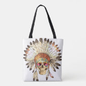 Handtekening Tekenkleur Inative American Indian He Tote Bag (Achterkant)