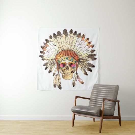 Handtekening Tekenkleur Inative American Indian He Wandkleed (In situ)