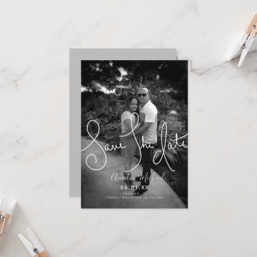 Handtekening Tekenscript De zwarte foto van de dat Kaart (Voorkant / Achterkant in situ)