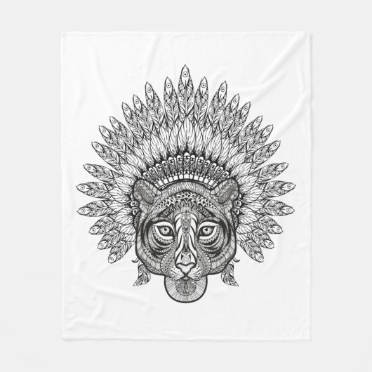 Handtekening tijger in stijl fleece deken (Voorkant)