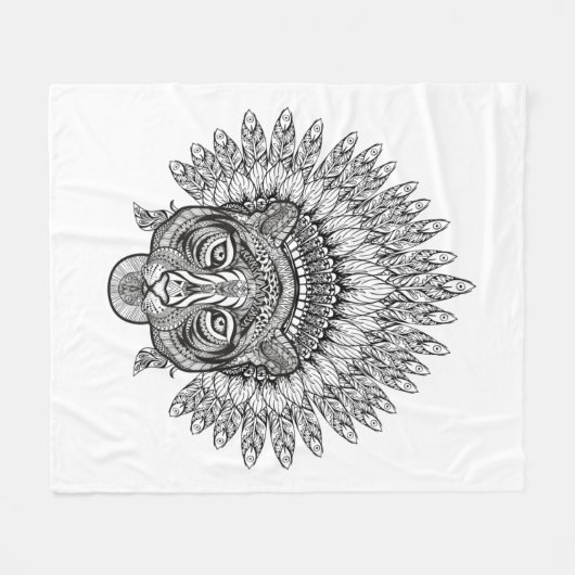 Handtekening tijger in stijl fleece deken (Voorkant (Horizontaal))