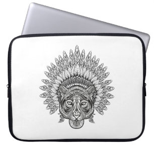 Handtekening tijger in stijl laptop sleeve