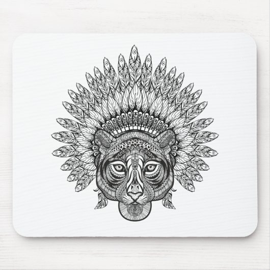 Handtekening tijger in stijl muismat (Voorkant)