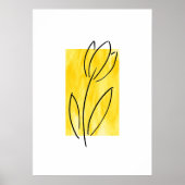Handtekening Tulp, gele Waterverf Abstract Poster (Voorkant)