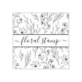 Handtekening tussen bloemtextuur rubberstempel (Afrduk)