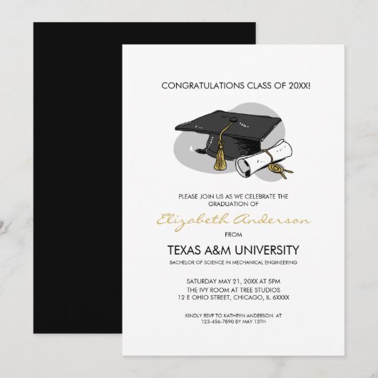 Handtekening Uitnodigingskaart voor graafkap Kaart (Voorkant / Achterkant)