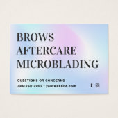 Handtekening UV Gloss Holographic Brows Aftercare Visitekaartje (Voorkant)