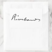 Handtekening van Arthur Rimbaud Rechthoekige Sticker (Tas)