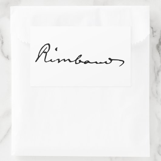 Handtekening van Arthur Rimbaud Rechthoekige Sticker (Tas)