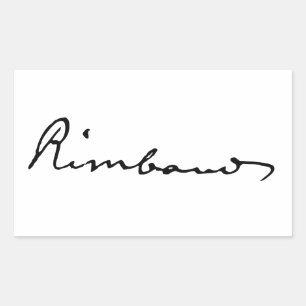 Handtekening van Arthur Rimbaud Rechthoekige Sticker