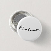 Handtekening van Arthur Rimbaud Ronde Button 3,2 Cm (Voorkant /achterkant)
