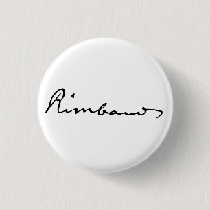 Handtekening van Arthur Rimbaud Ronde Button 3,2 Cm