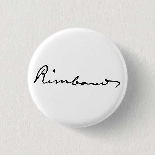 Handtekening van Arthur Rimbaud Ronde Button 3,2 Cm (Voorkant)