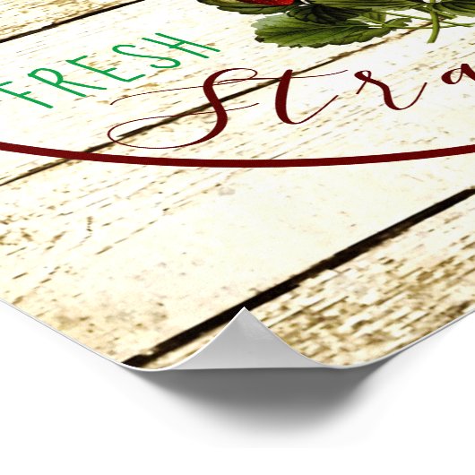 Handtekening van de aardbeienmarkt van de landbouw poster (Hoek)