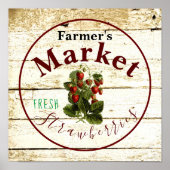 Handtekening van de aardbeienmarkt van de landbouw poster (Voorkant)