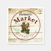 Handtekening van de aardbeienmarkt van de landbouw servet (Voorkant)