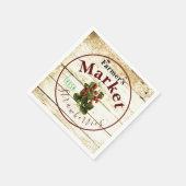 Handtekening van de aardbeienmarkt van de landbouw servet (Hoek)