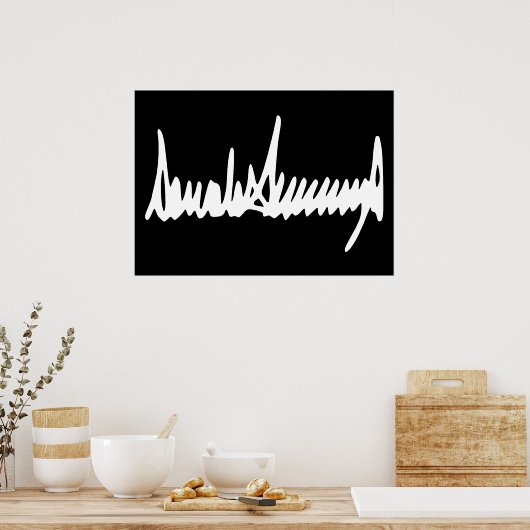 Handtekening van de handtekening van Donald Trump Poster (Keuken)