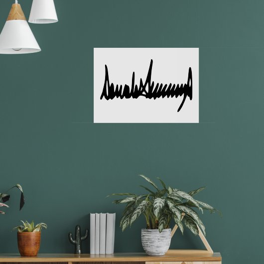 Handtekening van de handtekening van Donald Trump Poster (Woonkamer 1)